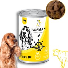 Bosman pilnvērtīga mitrā barība pieaugušiem suņiem ar liellopu gaļu 12 x 1240 g cena un informācija | Konservi suņiem | 220.lv