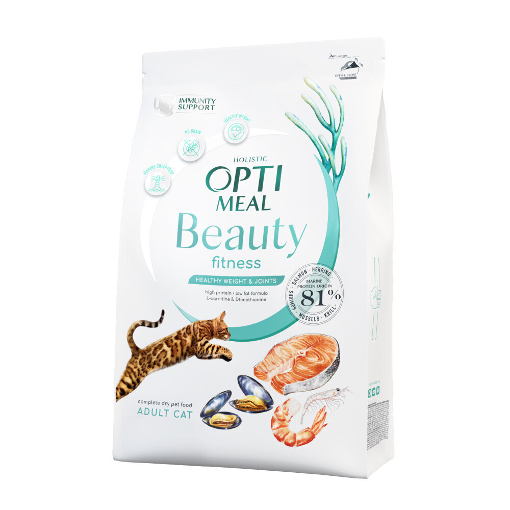 Optimeal™ Beauty Fitness kaķu barība bez graudiem ar jūras barības formulu, 1,5 kg cena un informācija | Sausā barība kaķiem | 220.lv