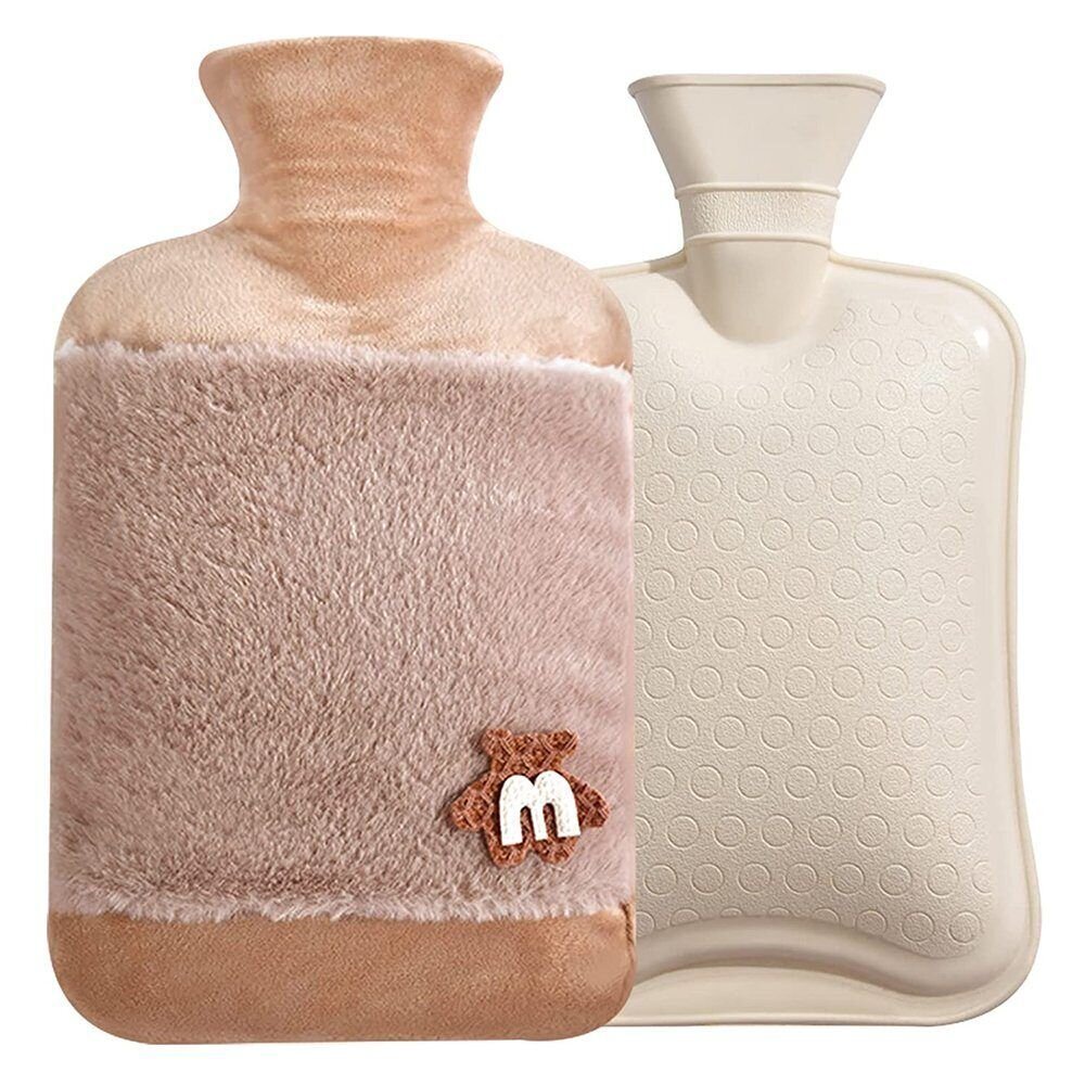 Plīša ūdens karsta ūdens pudele, karsta ūdens pudele 2L džemperī - netīri rozā, ar rotaļu lācīti цена и информация | Sildošās preces | 220.lv
