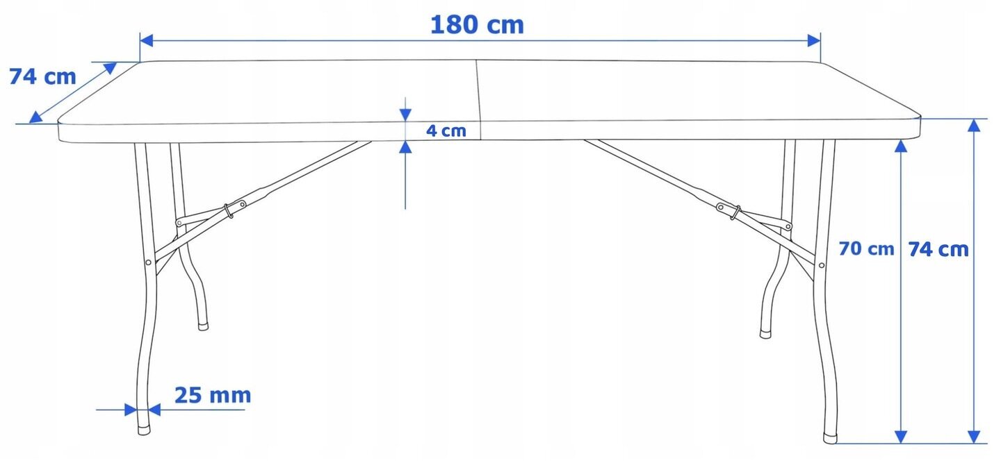 Āra saliekamais galds Nelino, 180x74x74 cm, balts cena un informācija | Dārza galdi | 220.lv