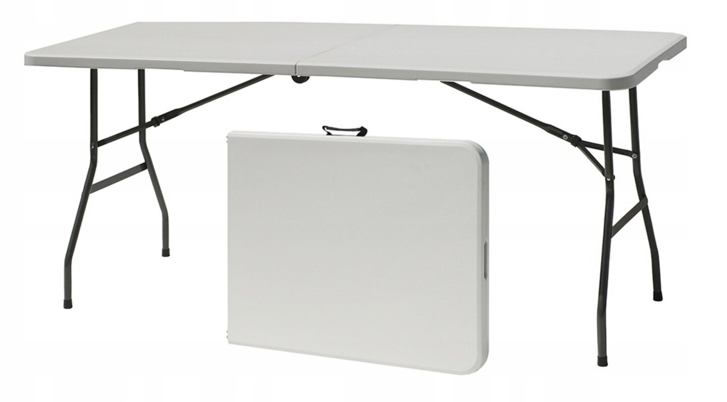 Āra saliekamais galds Nelino, 180x74x74 cm, balts cena un informācija | Dārza galdi | 220.lv