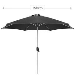 Зонт с подставкой, темно-серый - 270 см цена и информация | Зонты, маркизы, стойки | 220.lv