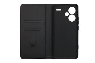 JM Vāciņš STAND FLIP CASE piemērots Xiaomi Redmi Note 13 PRO+ Juodas cena un informācija | Telefonu vāciņi, maciņi | 220.lv