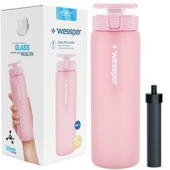 Стеклянная бутылка Wessper ActiveMax с фильтром цена и информация | Кухонные принадлежности | 220.lv