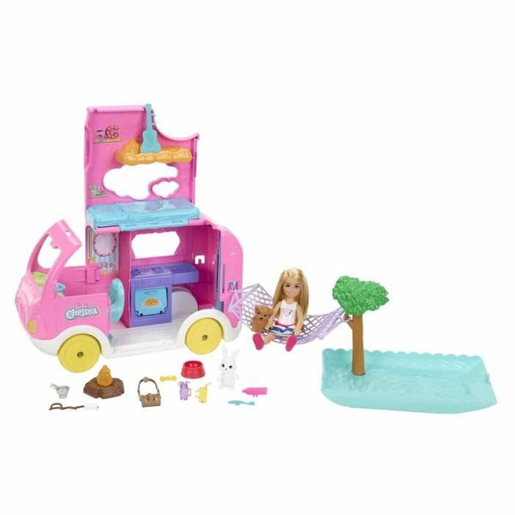 Lelle Barbie Chelsea ar mašīnu un aksesuāriem цена и информация | Rotaļlietas meitenēm | 220.lv