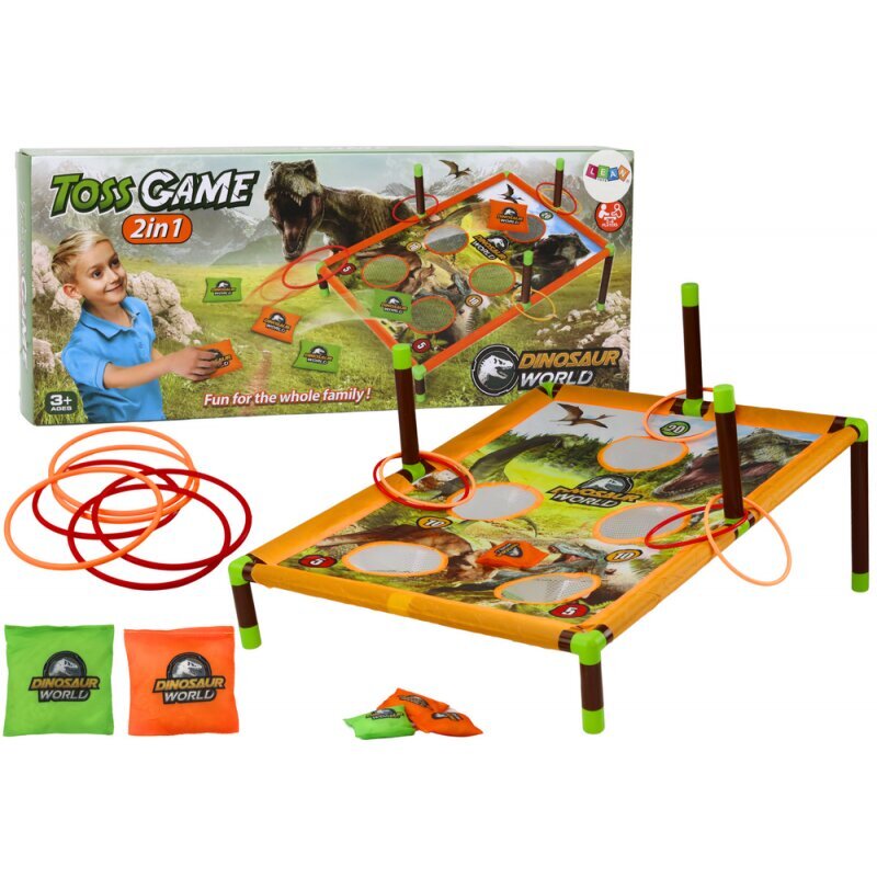 Action Game Lean Toys Toss Game 2in1 Dinozauru pasaule cena un informācija | Rotaļlietas zēniem | 220.lv