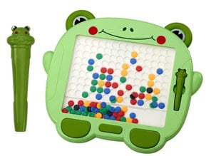 Magnētiskais rasējamais dēlis Lean Toys Frog, zaļš cena un informācija | Attīstošās rotaļlietas | 220.lv