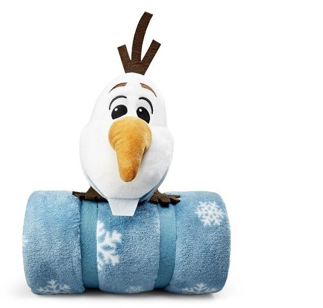 Disney Frozen Olaf plīša rotaļlieta 28 cm + flīsa sega XL cena un informācija | Gultas pārklāji, pledi | 220.lv