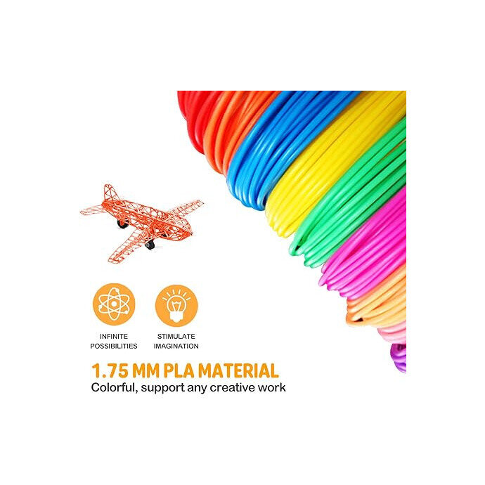 150 m PLA plastmasas 3D pildspalvai, 30 krāsas, 5 m cena un informācija | Smart ierīces un piederumi | 220.lv