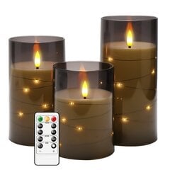 Eebuss LED sveces, 3 gab. cena un informācija | Sveces un svečturi | 220.lv
