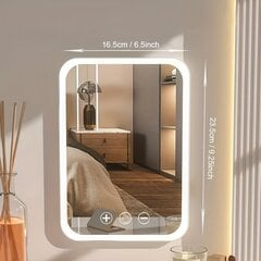 LED spogulis Tech Zone, 23,5 x 16,5 cm cena un informācija | Kosmētikas somas, spoguļi | 220.lv