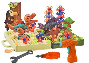 3D veidošanas puzles bloki dinozauri Lean Toys cena un informācija | Konstruktori | 220.lv