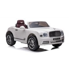 Vienvietīgs elektroauto Bentley Mulsanne Lean Car, balts cena un informācija | Bērnu elektroauto | 220.lv