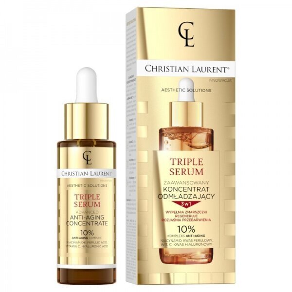 Atjaunojošs serums Christian Laurent Triple Serum Anti-Aging 3in1, 30 ml цена и информация | Serumi sejai, eļļas | 220.lv