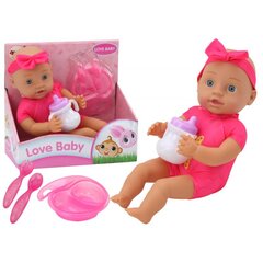 Lelle rozā tērpā ar aksesuāriem Lean Toys Love Baby cena un informācija | Rotaļlietas meitenēm | 220.lv