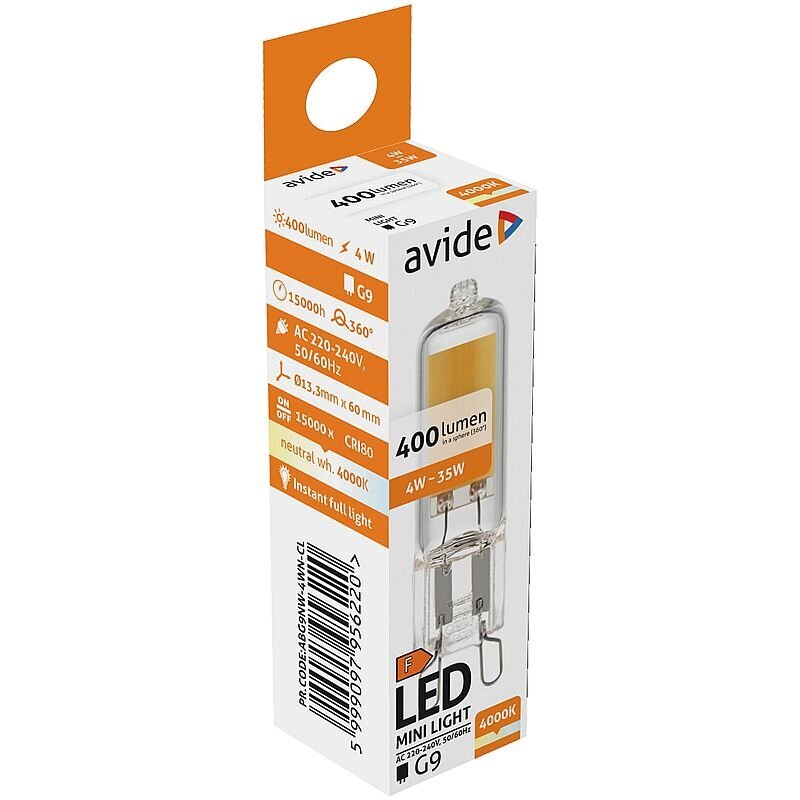LED lampa Avide 4W G9 COB 4000K cena un informācija | Spuldzes | 220.lv