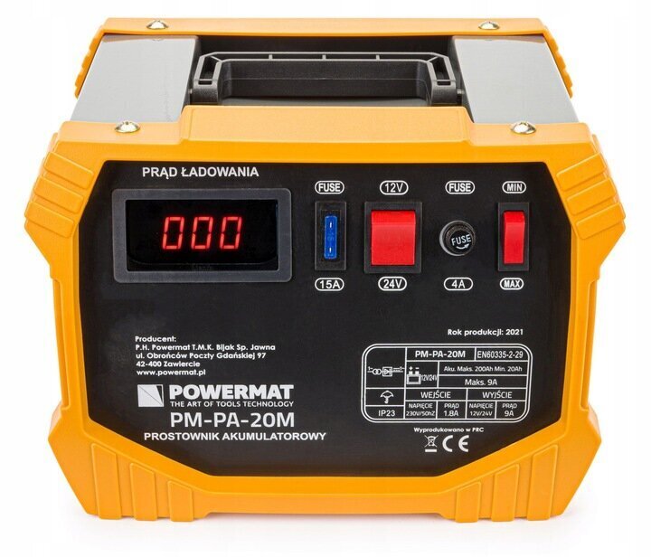 Akumulatora lādētājs Powermat PM-PA-20M, 12V/24V, 8-18A цена и информация | Akumulatoru lādētāji | 220.lv