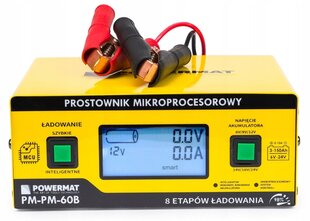 Mikroprocesora akumulatora lādētājs Powermat PM-PM-60B, 6V/8V/12V/14V/16V/24V, 10A цена и информация | Зарядные устройства для аккумуляторов | 220.lv