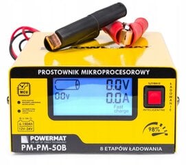 Mikroprocesora akumulatora lādētājs Powermat PM-PM-50B, 12V/24V, 10A cena un informācija | Akumulatoru lādētāji | 220.lv