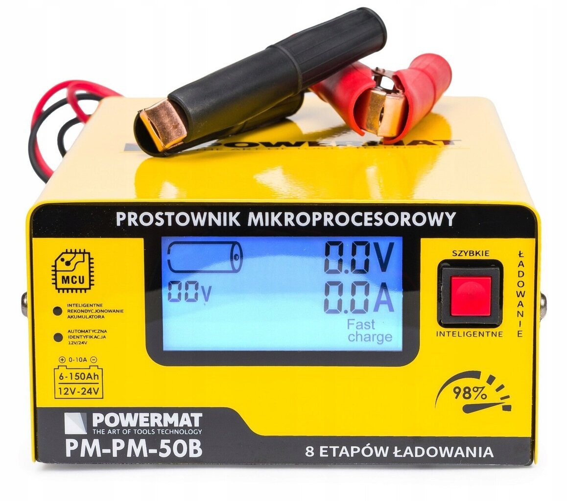 Mikroprocesora akumulatora lādētājs Powermat PM-PM-50B, 12V/24V, 10A цена и информация | Akumulatoru lādētāji | 220.lv