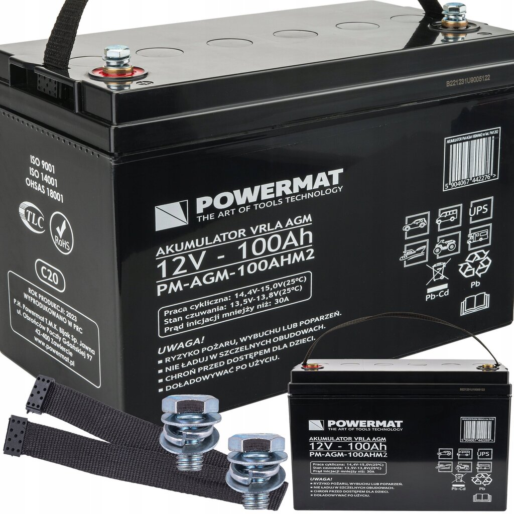 Akumulatora paklājs PM-AGM-100AHM2, 12V 100Ah цена и информация | Akumulatori | 220.lv