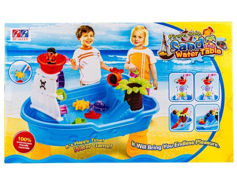 Smėlio ir vandens stalas Piratų laivas su priedais cena un informācija | Ūdens, smilšu un pludmales rotaļlietas | 220.lv