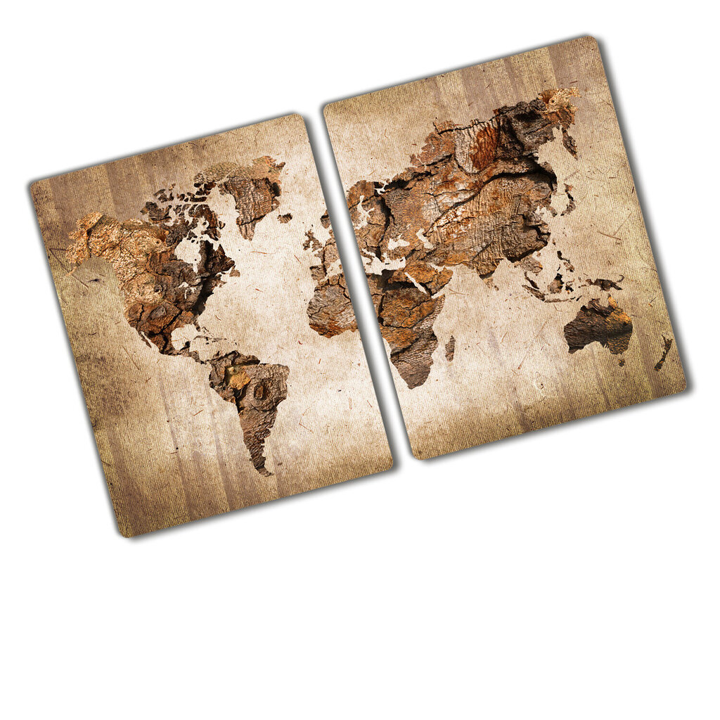 Griešanas dēlis Koka pasaules karte, 40x52cm cena un informācija | Griešanas dēlīši | 220.lv