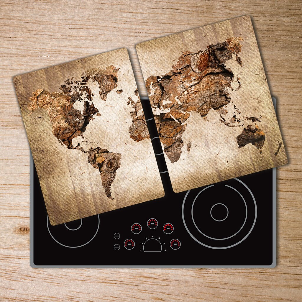 Griešanas dēlis Koka pasaules karte, 40x52cm cena un informācija | Griešanas dēlīši | 220.lv