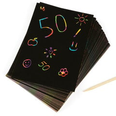 Komplekts Scratch-off Rainbow, 50 gab. + 5 pildspalvas цена и информация | Принадлежности для рисования, лепки | 220.lv