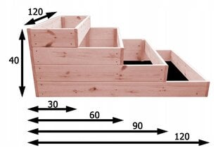 4 stāvu dārza dobe, 120x120x40 cm cena un informācija | Siltumnīcas | 220.lv