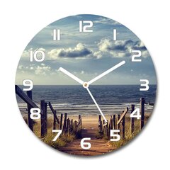 Stikla Pulkstenis Ceļš uz pludmali, 30cm cena un informācija | Pulksteņi | 220.lv