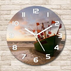 Stikla Pulkstenis Makšķernieku laivu pludmale, 30cm цена и информация | Часы | 220.lv