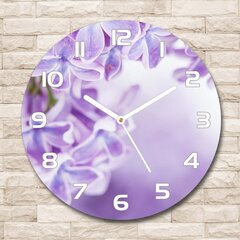 Stikla Pulkstenis Ceriņu ziedi, 30cm цена и информация | Часы | 220.lv