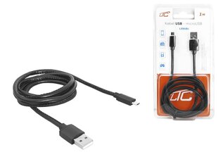 PS USB-microUSB kabelis, 1 m, melns, āda. cena un informācija | Savienotājkabeļi | 220.lv