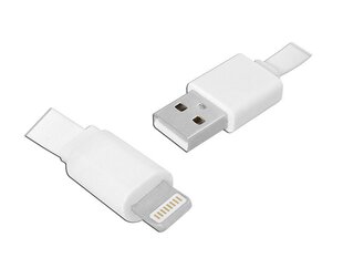 Кабель PS USB - iPhone 8PIN, 1 м, плоский, белый. цена и информация | Кабели для телефонов | 220.lv