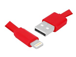 Кабель PS USB - 8PIN 1м плоский, красный цена и информация | Кабели для телефонов | 220.lv