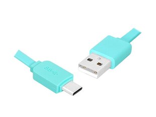 Кабель PS USB - Type-C 1 м, плоский, синий. цена и информация | Кабели для телефонов | 220.lv