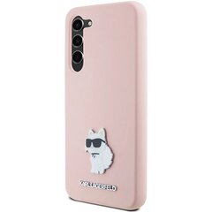 Чехол Karl Lagerfeld Silicone Choupette Metal Pin для Samsung Galaxy S23, розовый цена и информация | Чехлы для телефонов | 220.lv