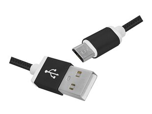 PS USB -microUSB кабель 1 м в оплетке черный цена и информация | Кабели для телефонов | 220.lv