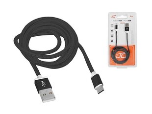 PS USB -microUSB кабель 1 м в оплетке черный цена и информация | Кабели для телефонов | 220.lv
