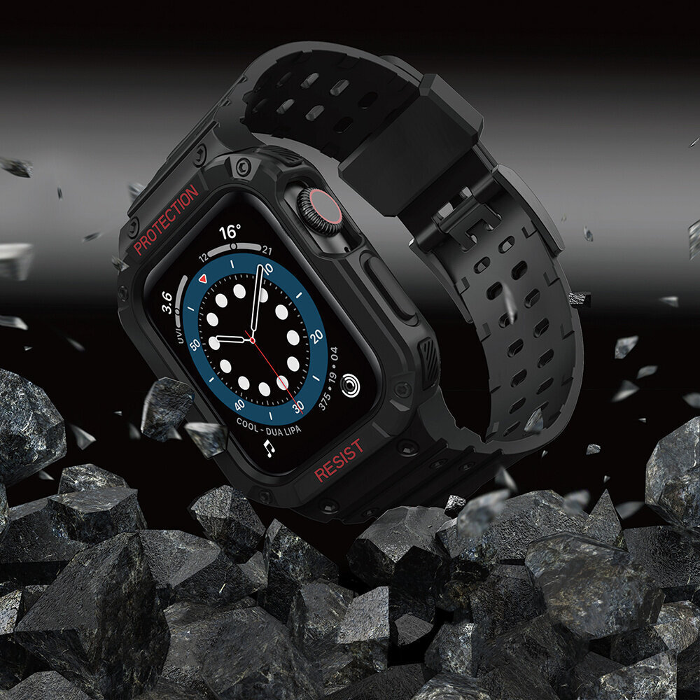 Hurtel Apple Watch 7/SE melna cena un informācija | Viedpulksteņu un viedo aproču aksesuāri | 220.lv