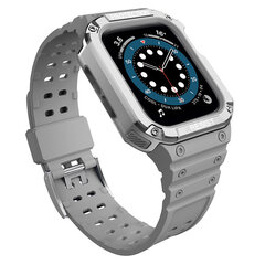 Защитный ремешок Ремешок с чехлом для Apple Watch 7/SE (41/40/38 мм) Бронированный чехол для часов Серый цена и информация | Аксессуары для смарт-часов и браслетов | 220.lv