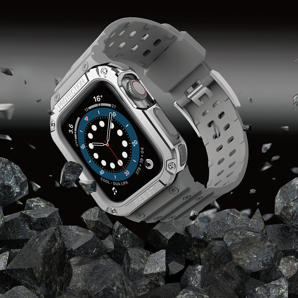 Hurtel Apple Watch 7/SE, pelēks cena un informācija | Viedpulksteņu un viedo aproču aksesuāri | 220.lv