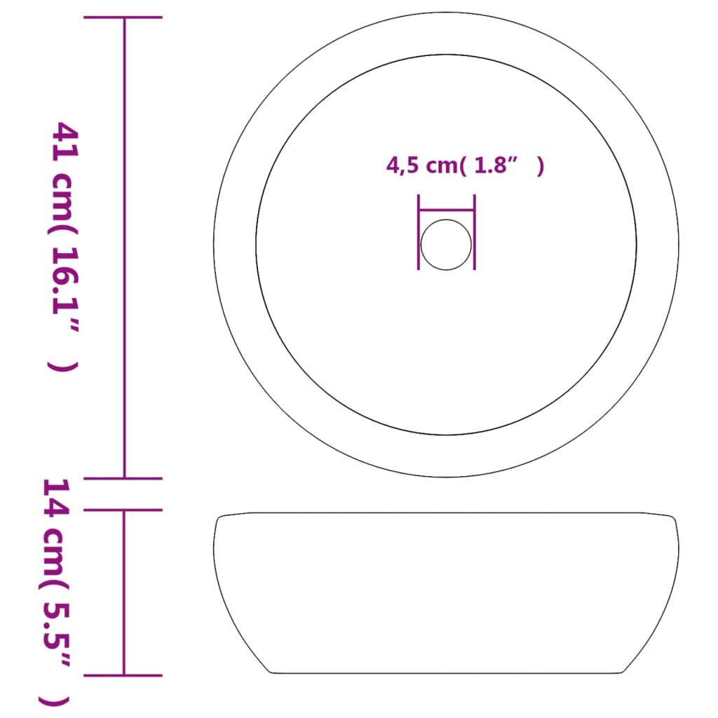 Keramikas izlietne uz galda 41x14cm, pelēka cena un informācija | Izlietnes | 220.lv