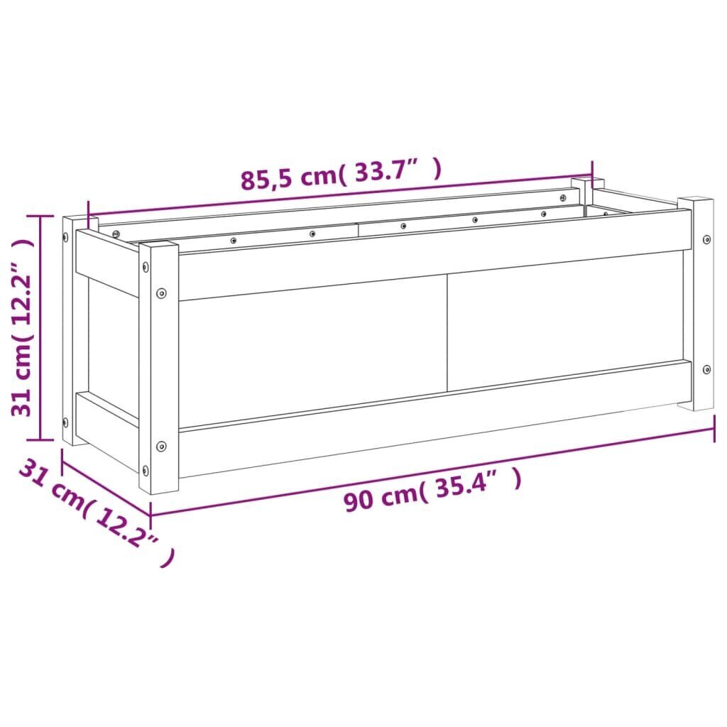 Puķu pods, 90x31x31 cm cena un informācija | Balkona kastes | 220.lv