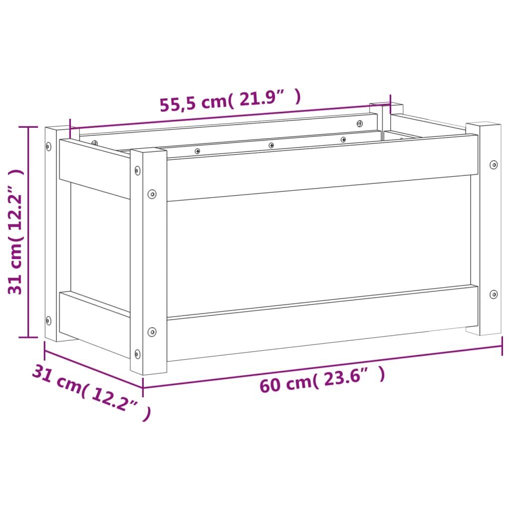 Puķu pods, 60x31x31 cm cena un informācija | Balkona kastes | 220.lv