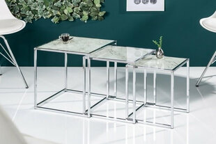 Galdu komplekts Invicta Elements 3 stikls, marmora imitācija cena un informācija | Konsoles galdiņi | 220.lv