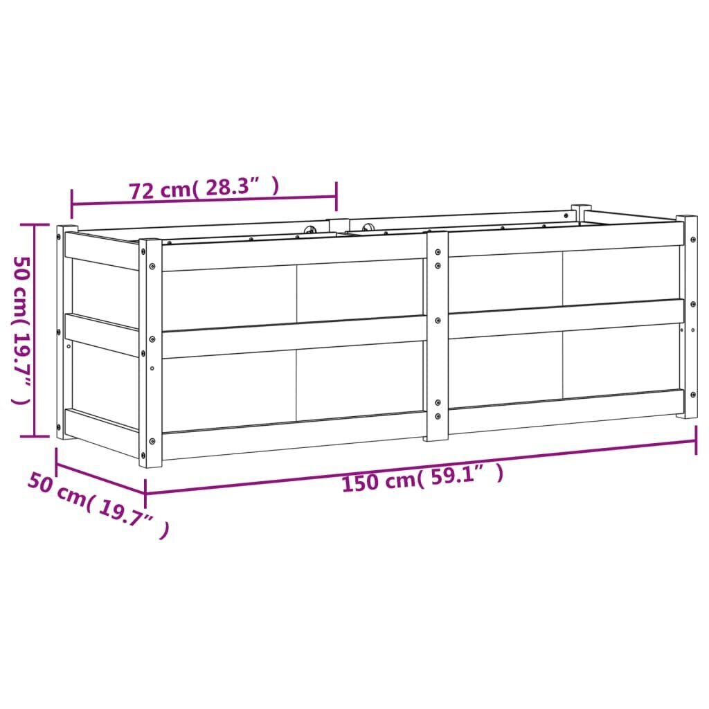 Balkona kaste, 150x50x50 cm cena un informācija | Balkona kastes | 220.lv