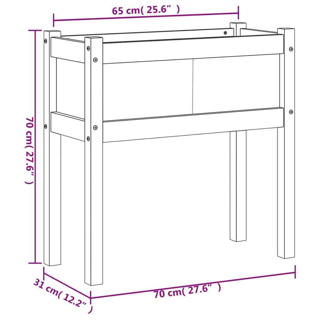 Balkona kaste, 70x31x70 cm cena un informācija | Balkona kastes | 220.lv