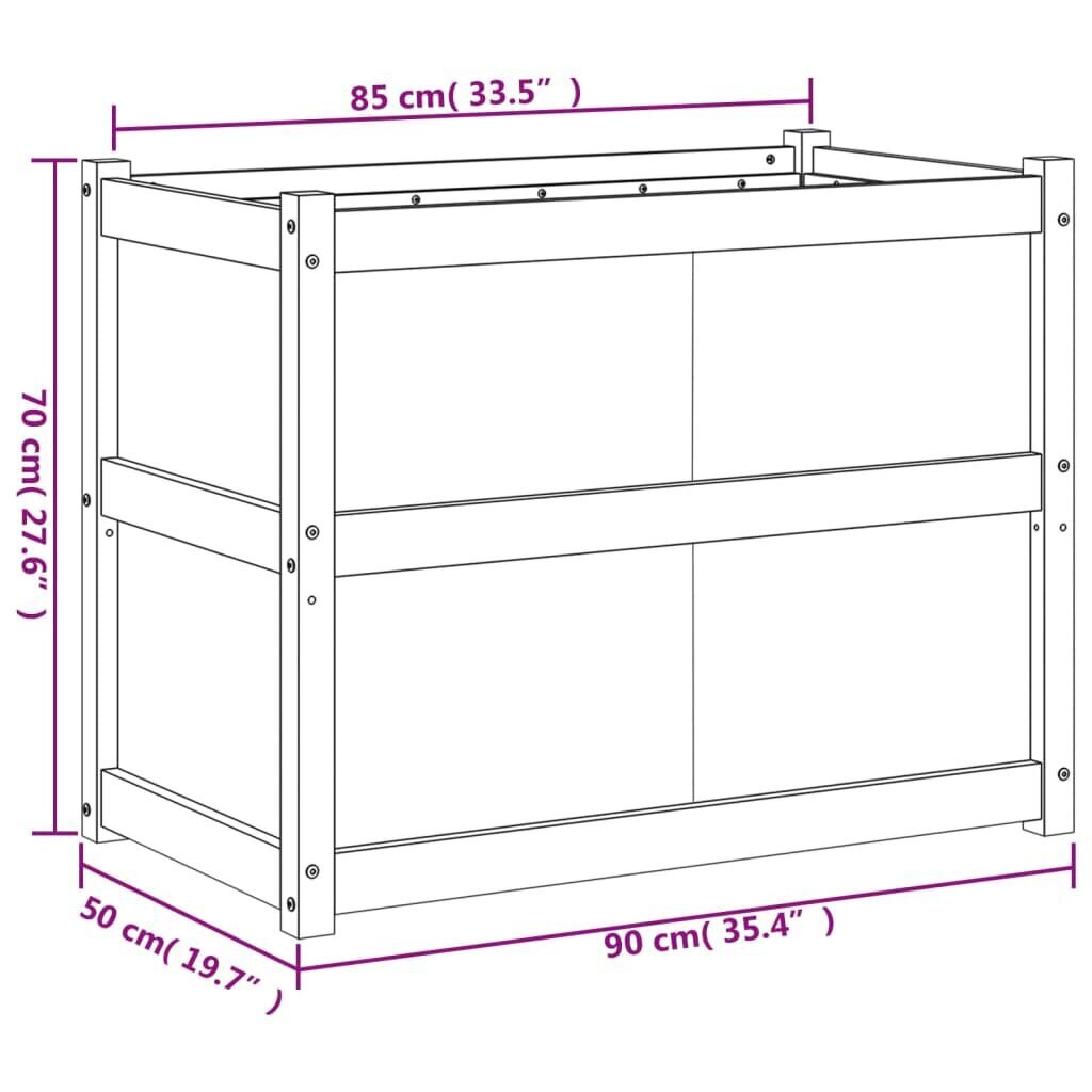 Dārza kaste, 90x50x70 cm cena un informācija | Balkona kastes | 220.lv